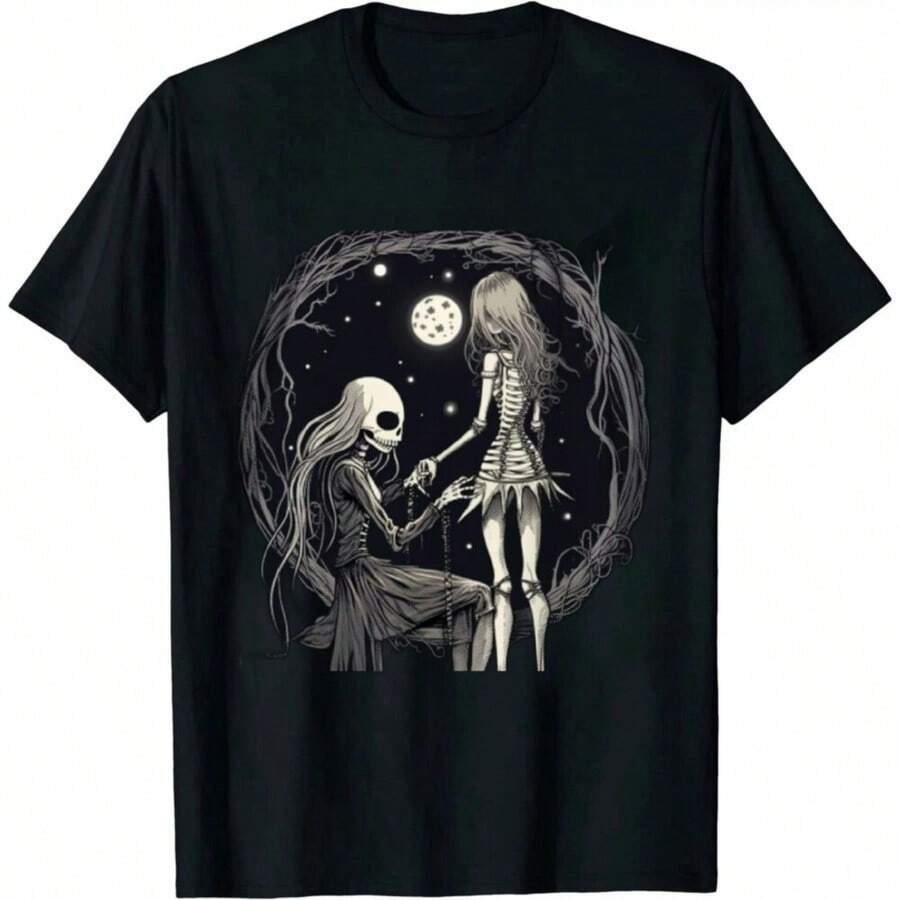 COOL SUMMER Nightmare Before Christmas - Jack Sally Zero T-Shirt For Men Clothing Women Tees Unisex Summer Short Sleeve - Black - View 1