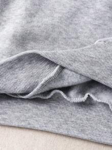 [舒适图案连帽衫] 舒适图案连帽衫 - 加州和洛杉矶涤纶系带套头衫，加厚柔软连帽运动衫，带前袋，秋冬休闲街头服饰 - 淺灰色 - 查看 6