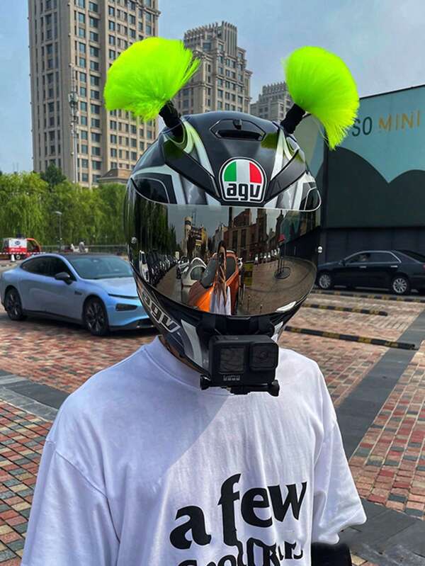 2pcs Motorcycle Helmet Accessories, Helmet Decoration Accessories, Ski Helmet Accessories, Funny Helmet Accessories, Perfect Choice For Motorcycle Parties, Suitable For Halloween, Christmas, School Season, Holiday Teams