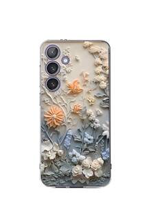 1pc Beautiful Floral Oil Painting Pattern Soft Phone Case Compatible With IPhone 17 Series, Compatible With Samsung, Compatible With Honor, Compatible With Samsung, Compatible With Redmi, Compatible With Galaxy A04e/12/A13/A14/A34/A50/A52/A53/A54/S21/S22/S23/S24/S25/S25Ultra, 6A/7A/8A, 12T/13T,International Version, Not The Domestic Version - Clear - View 7