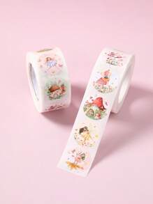 500pcs/Roll Pink Flower Fairy Pattern Round Stickers, Candy Gift Bag Sealing Stickers, Princess Birthday Party Decoration Tags Paper Label Stickers, DIY Diary Sticker Label, Flower Fairy Theme Happy 1st Birthday Babe Shower Wedding Summer Spring Holiday Party Decoration Supplies, Pink Flower Fairy Birthday Party Gift Packaging Sticker Decorations, Flower Fairy Party Decor, Flower Fairy Party Favors Decor Supplies, Pink Flower Fairy Decorations