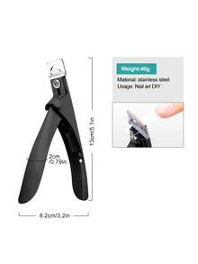 YUANDU 1 Set U-Shaped Nail Clippers, Cuticle Nipper, Curved Nail Scissors, Parallel Nail Clipper, Crystal Nail Extension Gel Manicure Tools,Nail Supplies,Nail Tools,Nail Art Tools,Back To School,Nails,Nail Tools For Press On Nails,Manicure Pedicure Tools - Black - View 6