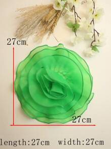 Extra Large Plain Organza Multi-Layer Ruffled Fabric Flower, Simple Design For DIY Clothing, Wedding Dress, Garment Accessories