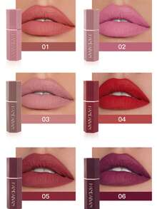 HANDAIYAN 6-Sided Matte Moisturizing Lipstick, Velvet Makeup Effect, Single Tube, Long-Lasting Color, Fashionable Luxury Lipstick, Suitable For Halloween, Christmas And Holiday Makeup, Party And Daily Makeup, Holiday Travel Essential Cosmetics, Net Weight: 3.5g, Face Painting, Cosmetics, Suitable For Women, Suitable For Winter/Spring, Ideal For Y2K Fancy Fashion, Suitable As Birthday/Valentine's Day/Mother's Day Gift, Essential For Carnival Party, Best Color Choice - 01 - 查看 3