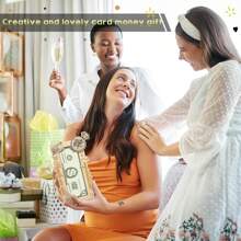 1 件婚礼钱礼品结婚卡，适用于新娘和新郎，祝贺木卡盒钱夹现金信封，适用于先生和夫人蜜月基金新婚夫妇结婚派对