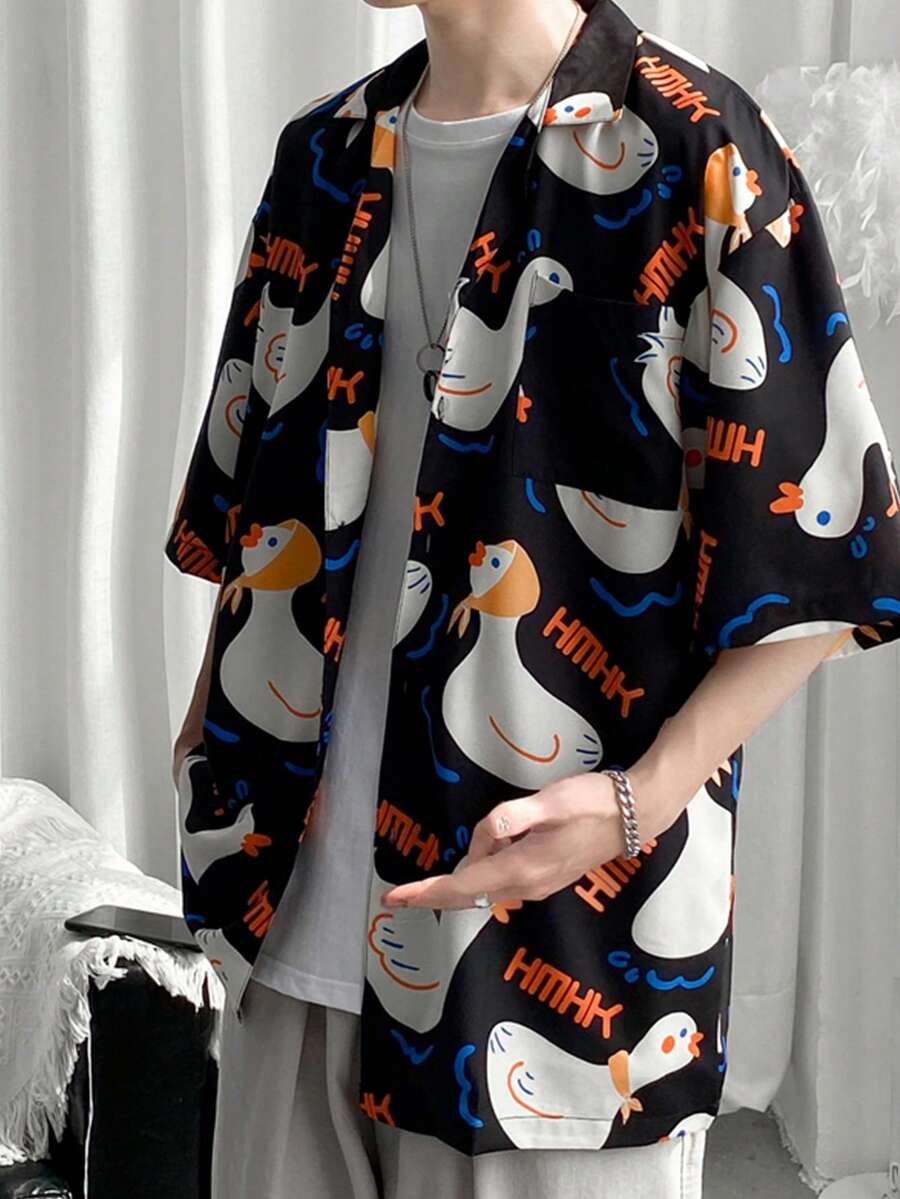 Men Shirts - 黑色 - 查看 1