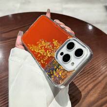 Ginkgo Leaf Pattern Mobile Phone Case, Adorned With Gold And Orange Hues Design, Suitable For IPhone 16, 15, 14, 13, 12, 11 Pro Models, TPU Material, Shockproof Protection. It Is A Great Gift For Family, Friends, Children, Birthdays, Spring Festival, Holidays, Boyfriends, Girlfriends And Valentine's Day. - Clear - View 9