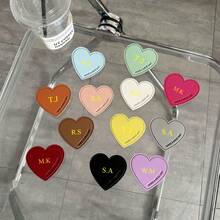 Personlig anpassad namn hjärtformad Griptok telefonhållare fingerringhållare stativstöd kompatibel med Apple vikbar sockelfäste - Multifärgad - Visa 3