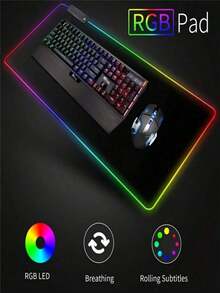 RGB Gaming Mouse Pad, Desk Mat, Soft LED Mouse Pad, Anti-Slip Rubber Base, Computer Keyboard Mousepad Mat, Gaming Equipment