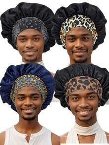 2pcs Satin Sleep Cap, Unisex, Soft Stretchy Silk Sleep Hat Suitable For Curly Hair And Braids - 2pcs - View 15