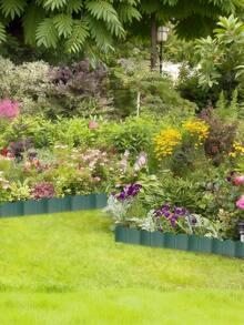 20PCS Decorative Garden Edging Fence - Plastic Lawn Divider-Landscape Border For Lawn, Flower Beds & Grass, DIY Corrugated Plastic Garden Edging - Durable Yard & Road Plant Palisade - Interlocking Design Garden Border Fence - Weather-Resistant Landscape Edging Panels - Flexible Garden Fence For Flower Beds, Lawn Edge, Driveway, Walkway, Or Backyard Decoration - màu xanh lá - Xem 2