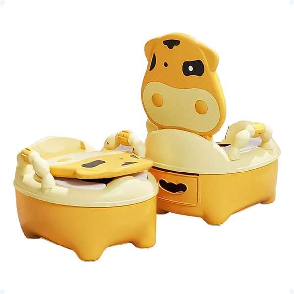 Penico Troninho Infantil Desfralde Bebê Vaquinha Cor Laranja