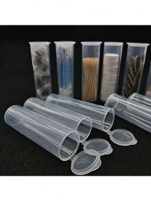 1/2/3/5pcs Sewing Needle Storage Tubes With Lids - Ideal For Embroidery, Felt And Sewing, DIY Gifts, Sewing Supplies And Accessories; Toothpick Storage Box; Cotton Swab Storage Bucket; Alcohol Wipe Plastic Container; Plastic Storage Jar; Compressed Wet Wipe Bucket - Multicolor - View 3
