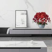 QY Artificial Phalaenopsis Flowers Branches 9 Large Blooms Artificial Orchid Flowers Stem Plants 42 Inches 2 Pcs For Home Wedding Decor Red  8434 - 紅色 - 查看 6