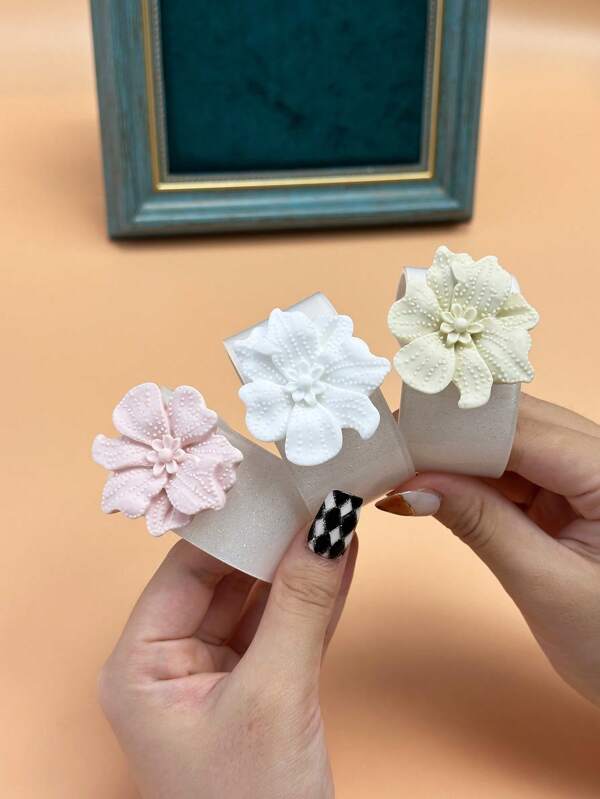 1 Peça Pulseira Acrílica com Desenho Floral Entalhado, Estilo Doce Romântico e Fofo, Acessório de Roupa de Verão Fresca, Adequado para Uso Casual Diário e Presente para Mulheres