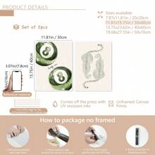 2 Stücke/Set ungerahmte grüne Gepard Glückszahl 8 Billard Y2K Preppy Kunstplakate ästhetische kleine Raumdekoration bunte Leinwanddrucke minimalistische Wandkunst für Studentenwohnheime, Studentenappartements, Wohnzimmer, Schlafzimmer, moderne Wohndekoration, Poster, Wandkunst, Raumdekoration, Herbst, Halloween, modern, Zitate (optionaler Rahmen)