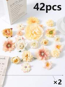 21/42 chiếc Gói vật liệu hoa giả màu xanh lá cây Bộ vật liệu hoa nhân tạo Phụ kiện thủ công tự làm Phụ kiện tóc cổ điển Đồ đội đầu cô dâu Trang trí nhà ngày lễ - màu xanh lá - Xem 20