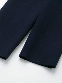 Áo len dệt kim cổ chữ V tay dài màu trơn, cài nút kim loại, mùa xuân/thu/đông - Màu xanh hải quân - Xem 6