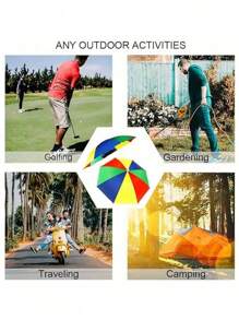 1 pezzo Cappello ombrello senza mani - Fascia elastica per ombrello con protezione UV adatta per campeggio, pesca, escursionismo e attività all'aperto | Attrezzatura portatile e leggera per la protezione dal sole