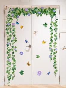 1 cuộn miếng dán sàn họa tiết lá, miếng dán, decal dán tường, decal vinyl trang trí nhà cửa, vật dụng trang trí mùa xuân làm mới ngôi nhà của bạn, miếng dán trang trí lễ hội quà tặng sinh nhật tốt nghiệp - màu xanh lá - Xem 10