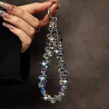 1 New Deluxe Handmade Beaded Mobile Phone Wristband - Elegant Universal Smartphone Lanyard And Key Ring Accessories - Key Accessories Gifts Mobile Phone Decoration - 豐富多彩的 - 查看 4