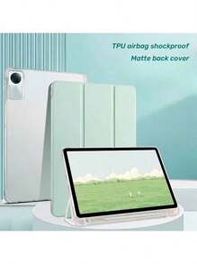 Funda protectora para tableta plegable de tres pliegues, con función de soporte, activación/desactivación inteligente, protección anti-caída en las cuatro esquinas, con ranura para bolígrafo, compatible con Tablet Tab M11 (2024), Tab M10 Plus (Gen 3), Tab P11, Redmi y Pad 7/7 Pro