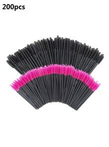 200/100/50/1件一次性睫毛膏刷工具眉刷睫毛膏棒化妆刷睫毛延长用品，带容器睫毛膏棒睫毛膏刷眼部黑色眉刷用于眉毛睫毛延长彩色