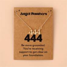 1 Women's Angel Digital Necklace Number 000-999 Gold Stainless Steel Digital Pendant