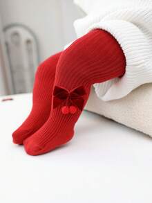 5pcs/Pack Baby Girls' Cute Striped Tights With Bow Decor, Suitable For Children's Daily Wear, All Seasons - Multicolor - View 5