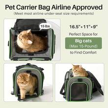 Pet Carrier With Wheels - 6-Sided Breathable Mesh, Expandable Extra Large Space, Portable, Airline Approved For Cats & Small Dogs Under 15lb