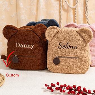 Personalized Embroidered Teddy Bear Backpack,Customized Fluffy Teddy Bear Bag For Kid,Teddy Kids Backpack,Personalised Kids Backpack, Gift For Children,Multi-Functional,Ornamental,Letter,Stylish,Modern,Colorful,Cute,Adorable,Casual,Custom,Personalised,Unique,Customized,Ideal Gifts For Him,Ideal Gifts For Her,Easy Comfort,Birthday Gift