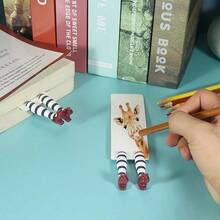 1pc Creative 3D Shaped Bookmark, Made Of PVC Material, Fun & Cute Bookmark With English Text, Allows Self-Design, DIY Accessory For Readers & Book Lovers, Book Decor, Book Stand Gifts Birthday Graduation - Multicolor - View 3