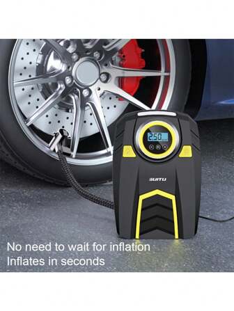 Tire Inflator Portable Air Compressor, 150PSI Car Tire Pump, Handheld Tire Inflator Pump. Fast Inflation And Auto Shut-Off Function. Suitable For Car/Motorcycle/Bicycle/Basketball, Car Accessories/Car Must Have/Gift For Dad/Husband