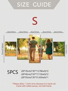 Bộ 5 tranh canvas không khung cá nhân hóa, món quà hoàn hảo cho gia đình và bạn bè, hoặc để trang trí tường nhân dịp Lễ Tình nhân. - Nhiều màu - Xem 2