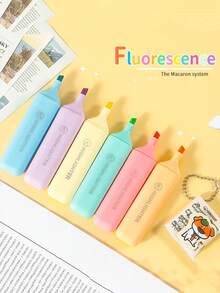 3 chiếc bút huỳnh quang đầu mềm nhiều màu chăm sóc mắt, bút dạ quang, bút đánh dấu, bút vẽ màu pastel, bút dạ quang, đồ dùng học tập, trở lại trường - Nhiều màu - Xem 3