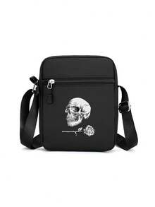 1 件迷你斜挎包，足球爱好者时尚单肩包新款黑色足球元素斜挎包休闲手机包，时尚轻巧，可调节肩带，拉链开合，适合上班、通勤、工作、约会、购物、上学、度假、户外休闲、旅行、购物等日常使用，送给朋友的生日礼物。