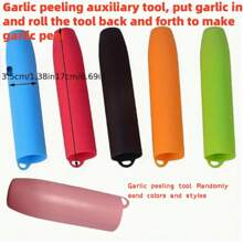 1 pieza Pelador de ajo de silicona - Herramienta de cocina rápida y fácil - Mango ergonómico, duradero, apto para lavavajillas, accesorio multiusos para preparación de alimentos, práctico pelador de cilindro de ajo - Multicolor - Ver 11
