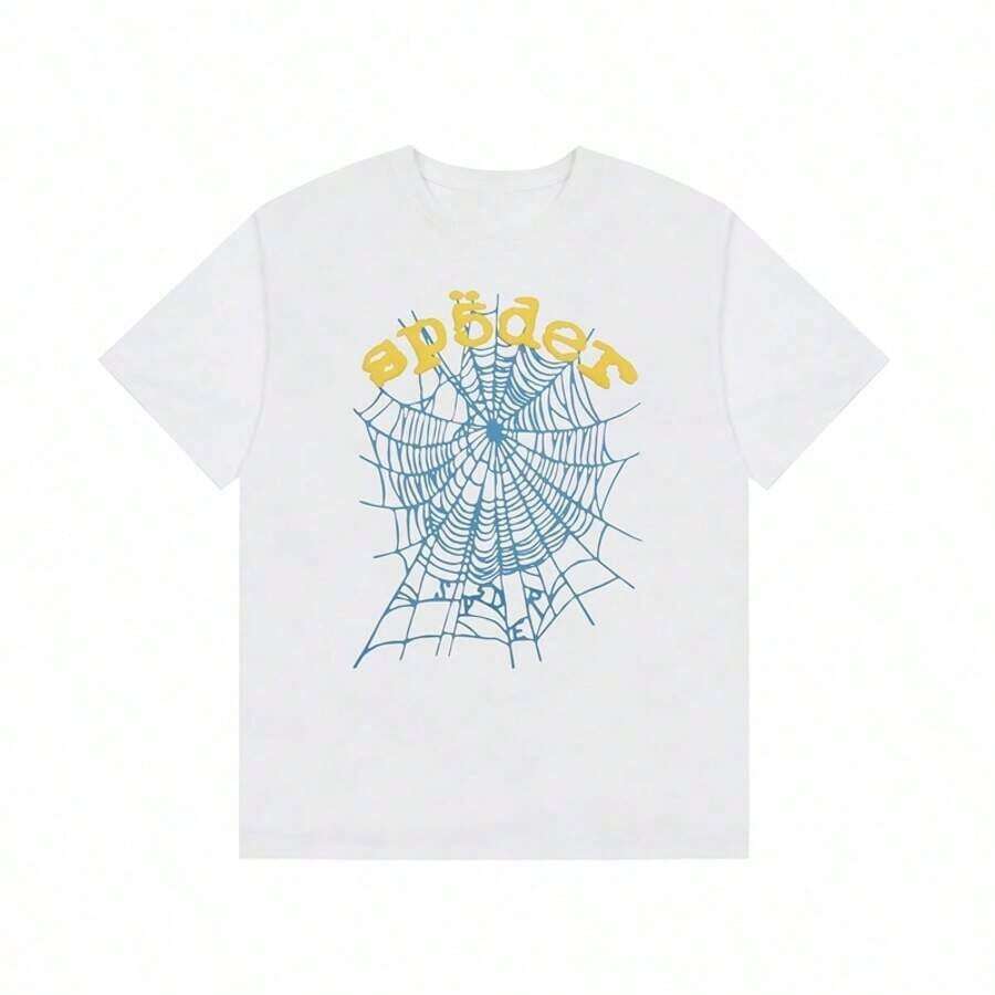 2025 Summer Sp5der Creative T-Shirt, Spider Web Graphic Tees, Men And Women Couples Short-Sleeved T-Shirt, Percent Cotton2025 - 白色 1 - 查看 1
