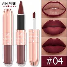 AINIPINK 1pcs [ Lip Gloss + Lipstick ], 2-In-1 Matte Easy To Color, Waterproof, Sweat-Proof, Non-Stick To Cup, Non-Fading, Long-Lasting, Exquisite, Suitable For Gifts, Festival Makeup, And Performance Makeup - Multicolor - View 20