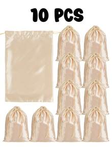 3/6/10件缎面假发袋假发携带袋头发束带袋包装收纳袋柔软假发袋用于假发束发用品家庭和沙龙使用