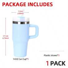 AKAZARO 1 件 14 盎司双层不锈钢隔热杯带手柄，适合旅行、露营、返校