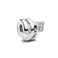 MIHUA 1 Pieza Colgante de Trébol de Cuatro Hojas con Diamante de Laboratorio en Forma de Corazón, Cuentas Colgantes Aptas para Pulsera de Serpiente Original, Collar, Cuentas para Hacer Joyas DIY, Regalo de Joyería para Mujer, Hija - Multicolor - Ver 8