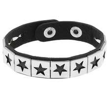 3件套朋克摇滚皮质手链，女士流行80、90年代Emo风格配饰，复古铆钉可调节缠绕式腕带 - 黑色 - 查看 14