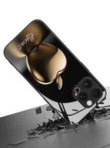 1pc Customizable Name, High-Definition Glass Phone Case With Apple Pattern, Fashionable And Colorful, Suitable For Samsung S24 Ultra/S25 Ultra And Apple 17 Pro Max/17 Air/16 Pro Max/15/14 Plus/13 Pro/12 Pro Max/11/Xs Max/8/7/6 Plus, Compatible With Cute, Fun, Minimalist Phone Case Designs,Cell Phones & Accessories,Season Picks