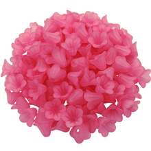 50Pcs Fashion Multicolor Transparent Frosted Morning Gory Flower Acrylic Beads Caps DIY Accessories - Pink - View 2