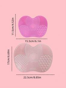 1个带吸盘的硅胶苹果清洁垫，硅胶清洁垫，美容工具，清洁垫，化妆刷，清洁垫，日常清洁美容刷，化妆刷，便携式清洁垫，赠品 - 彩色 - 查看 5