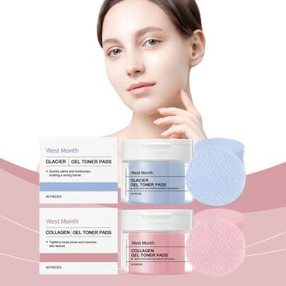 70pcs Day & Night Cleansing Cotton Pads, Containing AHA And BHA, Deep Pore Cleansing, Highly Moisturizing, Soothing And Repairing Skin, Pore Minimizing