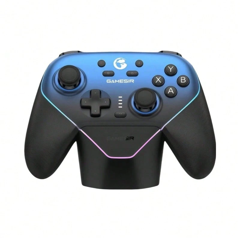 GAMESIR T4n Pro Supernova Magnetic Controller Dual-Mode Wireless Velvet Grip Adaptive Vibration Switch/PC/Steam/TV Universal Starry Blue (With Built-In Charging Base) - Starry Blue (with Charging Base) - View 1