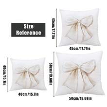 1 件极简卡其色蝴蝶结装饰枕套，单面柔软桃绒面料，适合 45*45/40*40/50*50 厘米抱枕，适用于室内装饰、派对装饰、装饰枕头礼物 - 彩色 - 查看 5