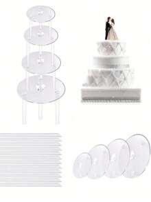 Kuchenhalter, Dessert-Tablett, Kuchenstapel-Ständer, Kuchendekoration Ständer Set, mehrstufiges Kuchentablett für Dessert-Präsentation und Obstständer, Geburtstags-Feiertags-Party Tisch DIY Kuchendekoration, Zuhause Partys und Sortierung Deko, Dessert-Präsentation, Familien-Geburtstags-Party Deko Lebensmittel-Tablett